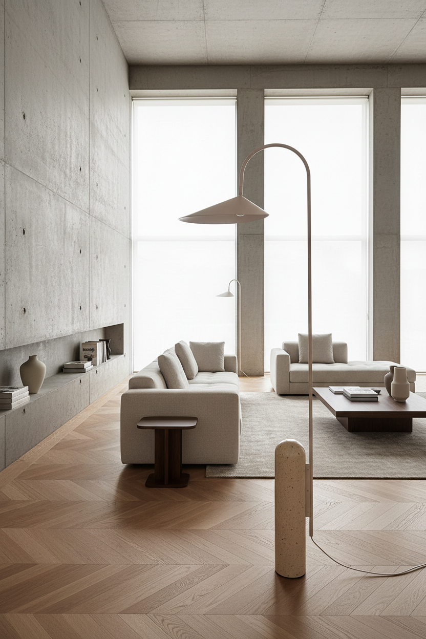 Leaf Floor Lamp - Travertine