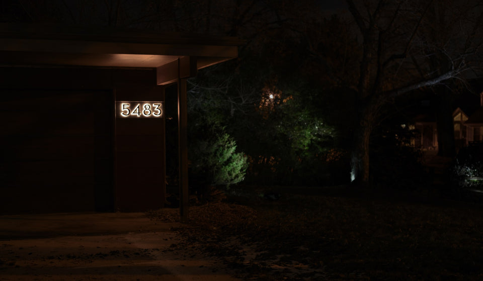 LUMO LED Address Number 5" (Outdoor) - Silver/Brushed Aluminum