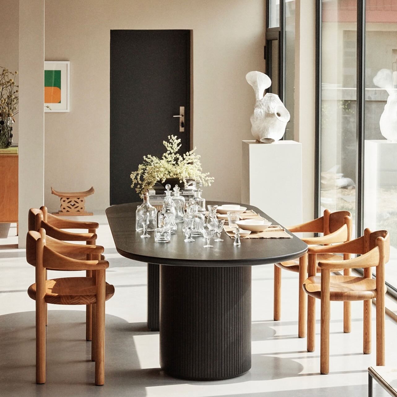 Eclipse Dining Table Long - Black Oak Wood - 258cm