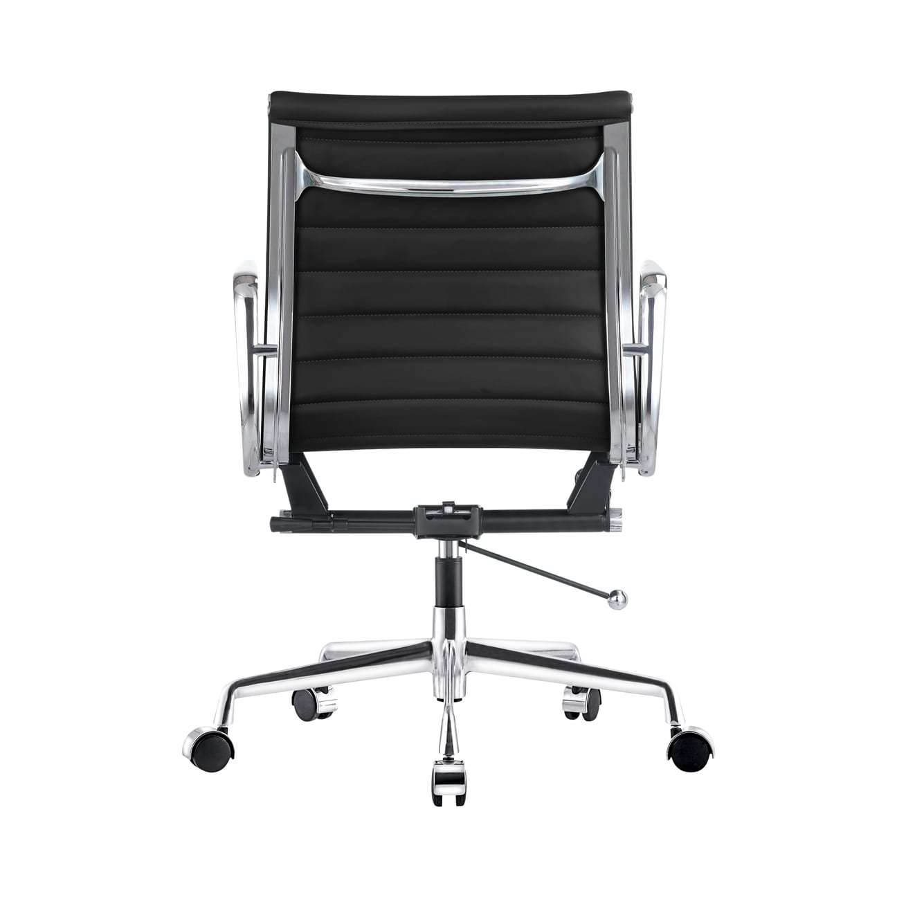 Charles Office Chair - Medium Back - Polished Aluminum Frame