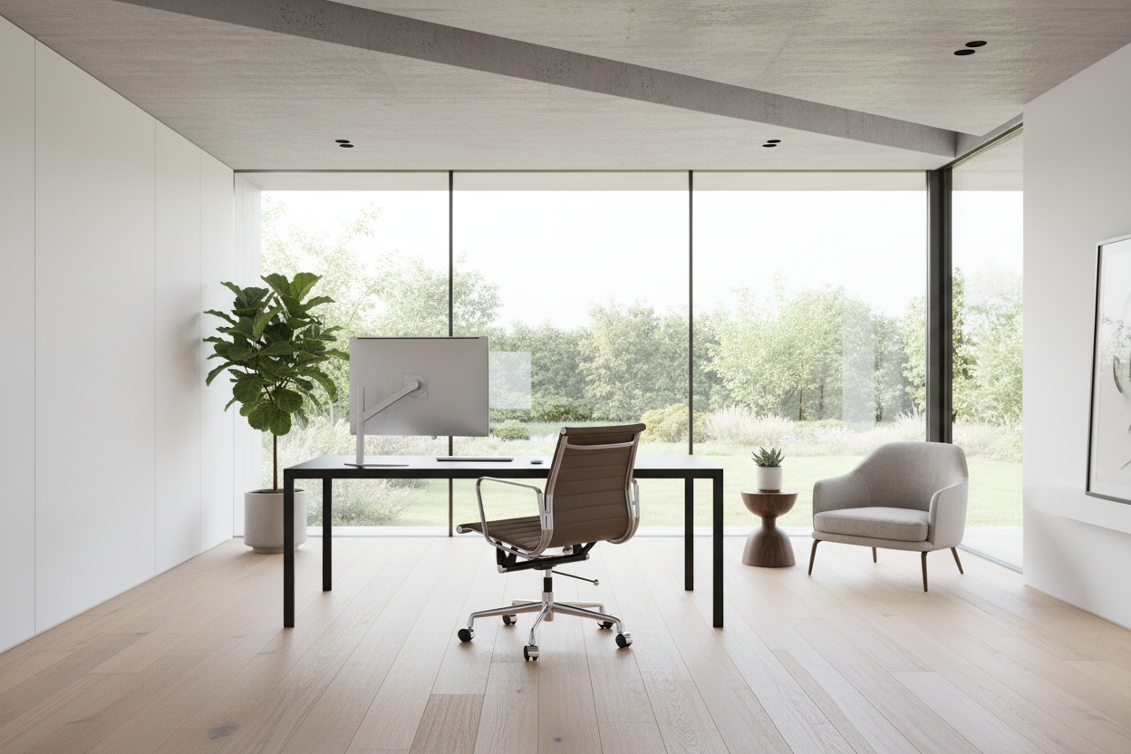 Charles Office Chair - Medium Back - Polished Aluminum Frame