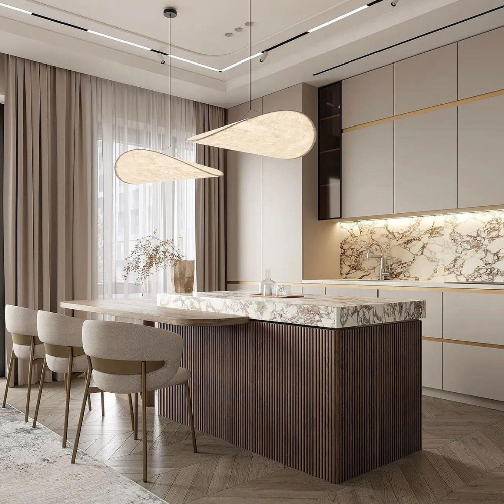 Lune Pendant - Dupont Paper - White/Black