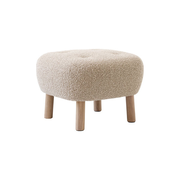 Diane Pouf - Light Beige Boucle - Oiled Oak