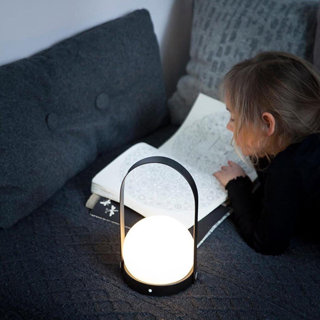 Carry Table Lamp - Black / Opal Glass