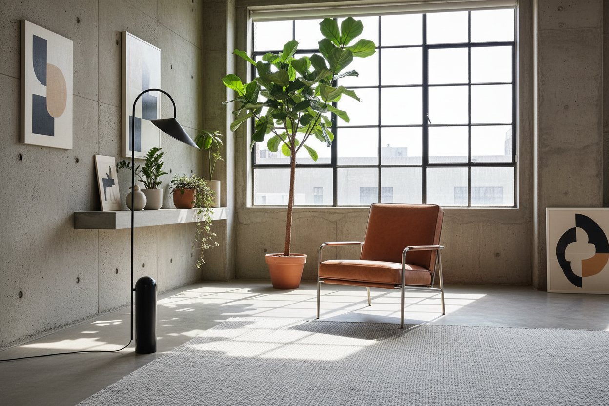 Leaf Floor Lamp - Black Marble