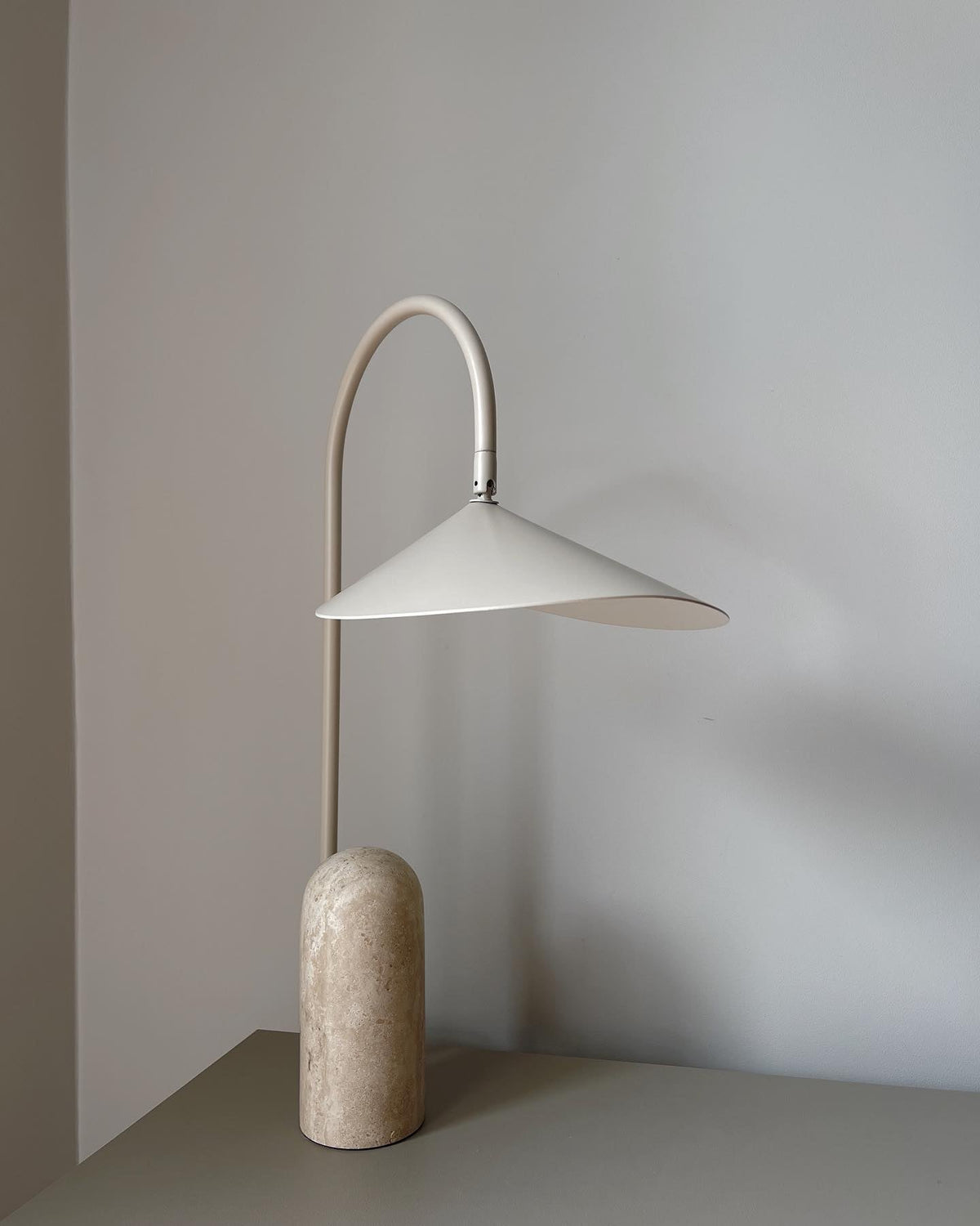 Leaf Table Lamp - Travertine