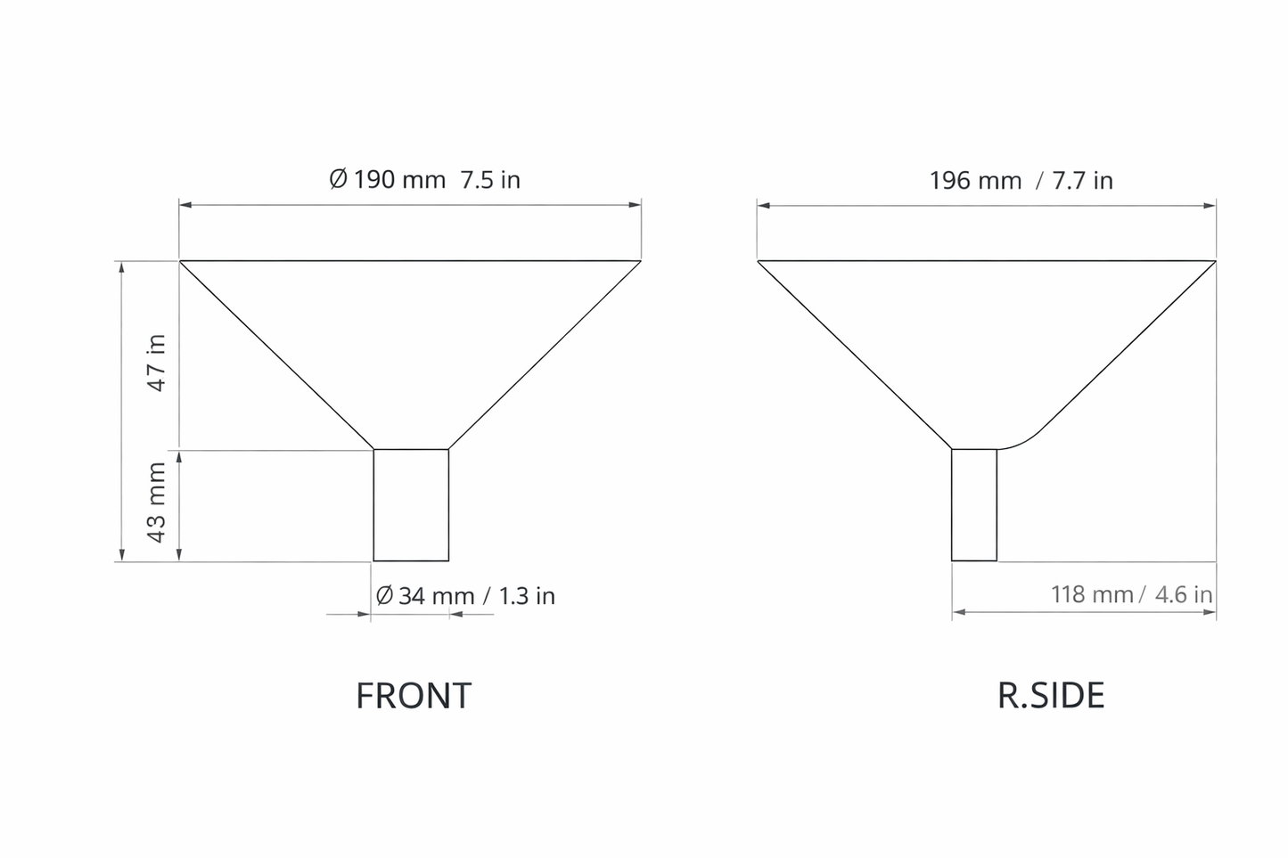 Conic Wall Lamp - Stainless Steel - Indoor/Outdoor