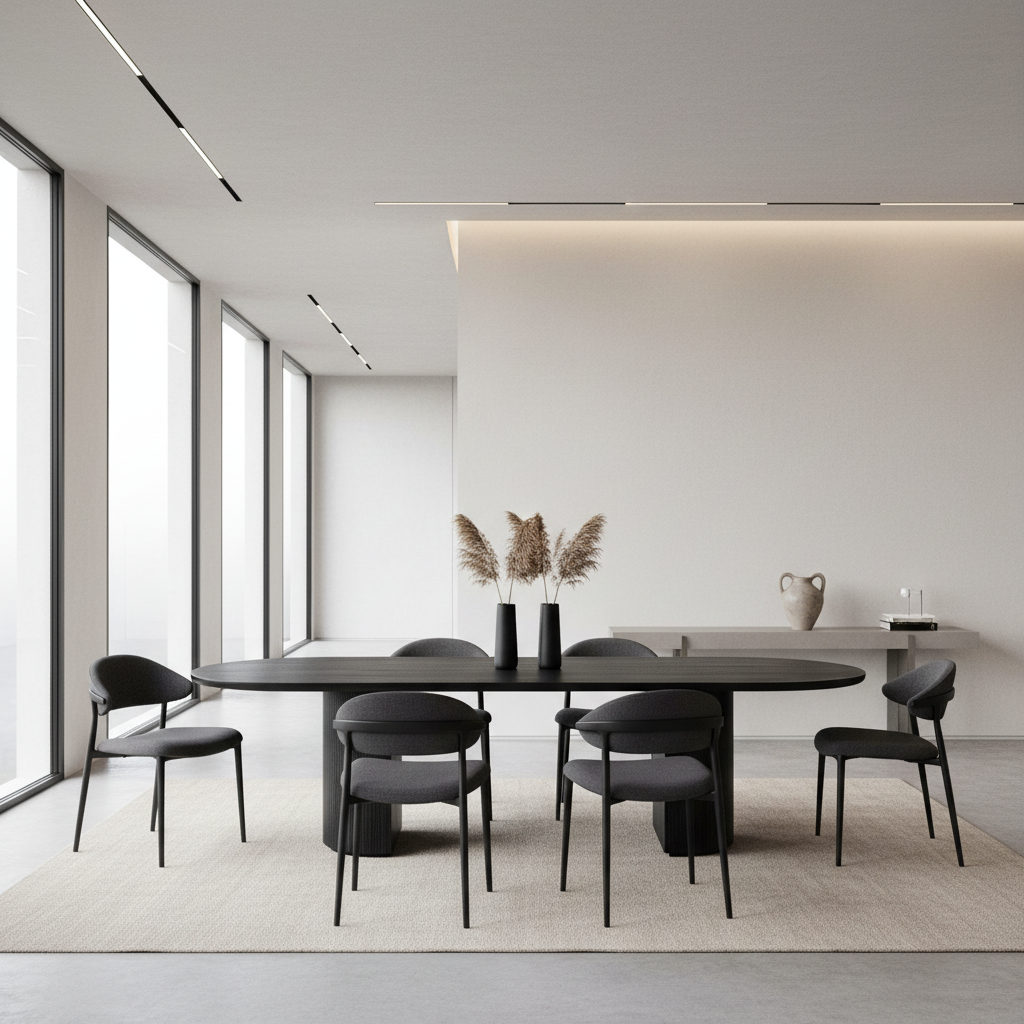 Eclipse Dining Table Long - Black Oak Wood - 258cm