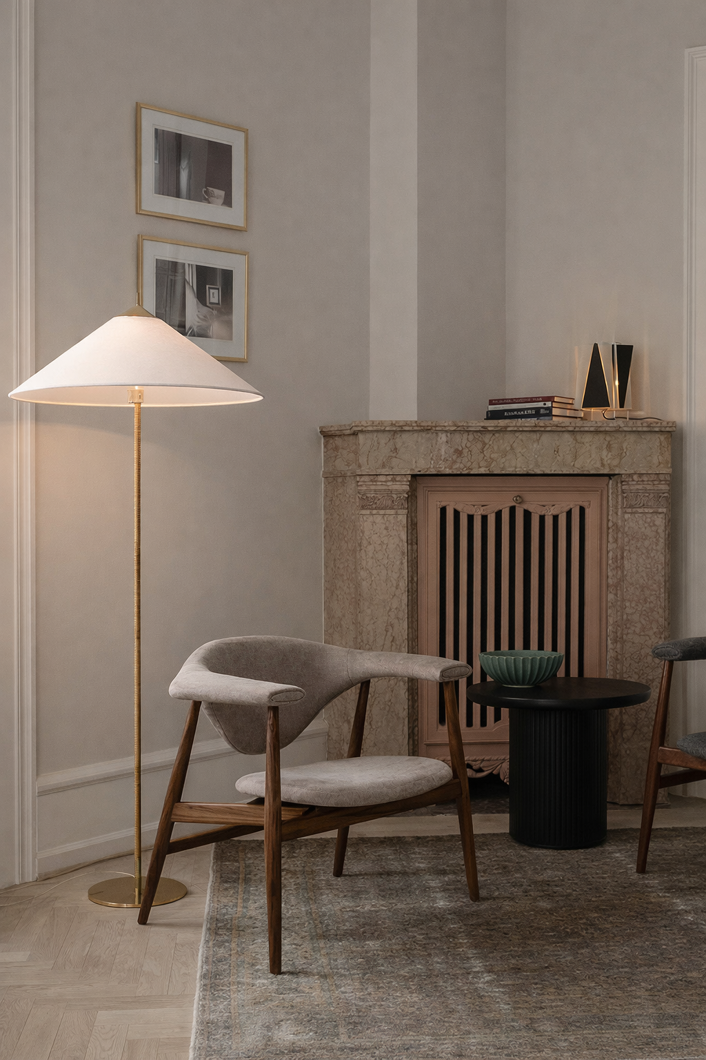 Conical Floor Lamp 154cm - Linen