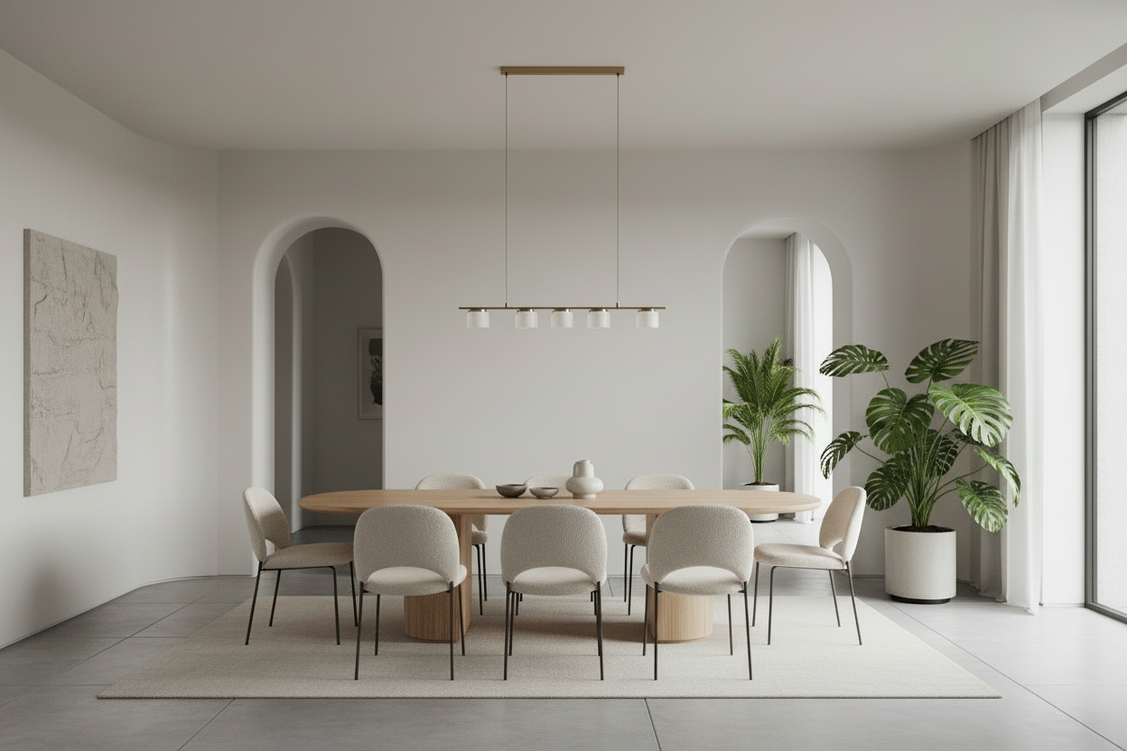Eclipse Dining Table Long - Natural Oak Wood - 258cm