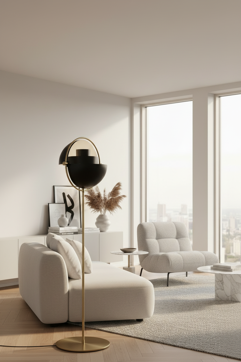 Sfera Floor Lamp - Black/Brass