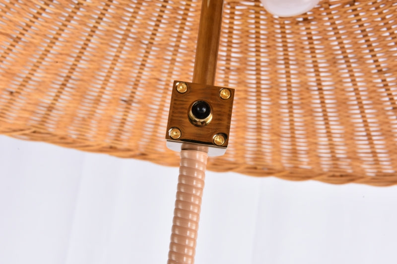 Conical Floor Lamp - Brass & Bamboo