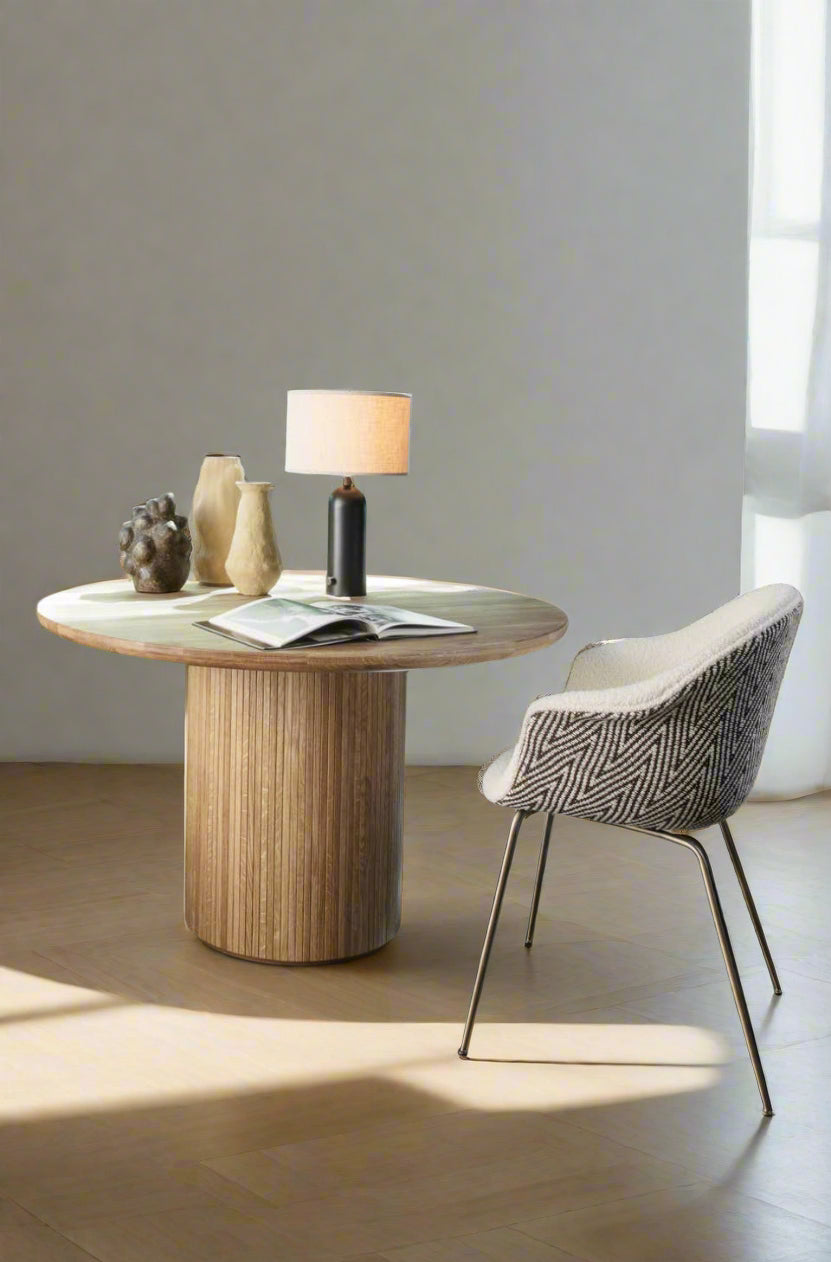 Eclipse Dining Table Round - Oak Veneer - 120 cm