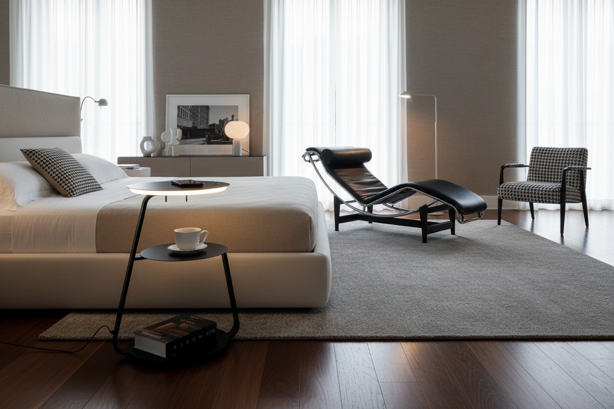 Artus Wireless Charging 3 Tier Smart Side Table - Blackened Steel