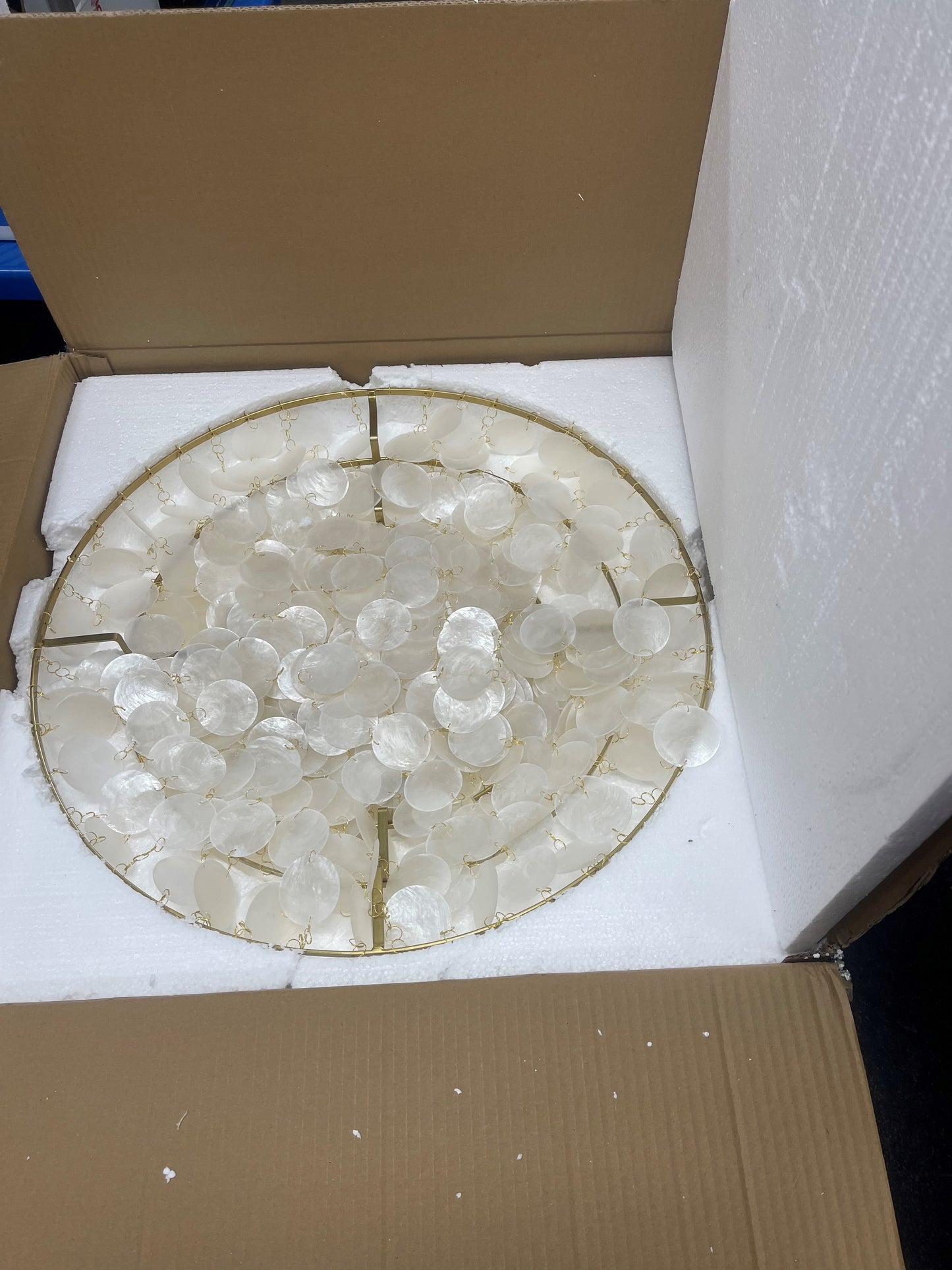 Verano Mother Of Pearl Pendant 57cm - Brass - Ex Display (Like New)