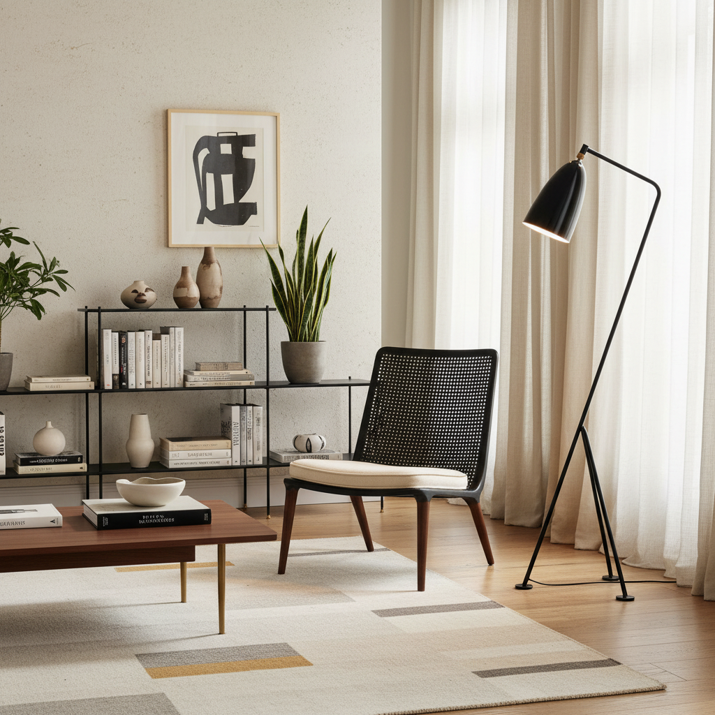 Cavaletta Tripod Floor Lamp - Black/Brass