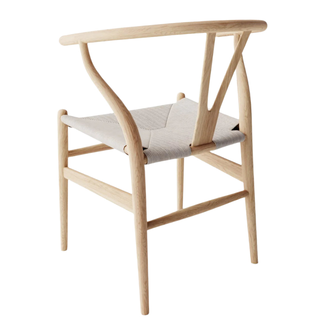 CH24 Wishbone Armchair Premium Reproduction - Natural Ash Wood / Natural Cord