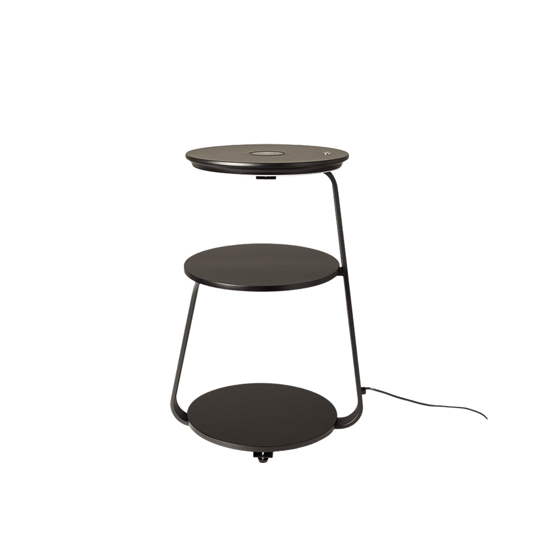Artus Wireless Charging 3 Tier Smart Side Table - Blackened Steel