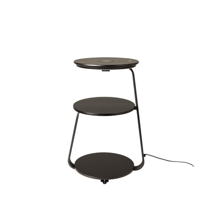 Artus Wireless Charging 3 Tier Smart Side Table - Blackened Steel