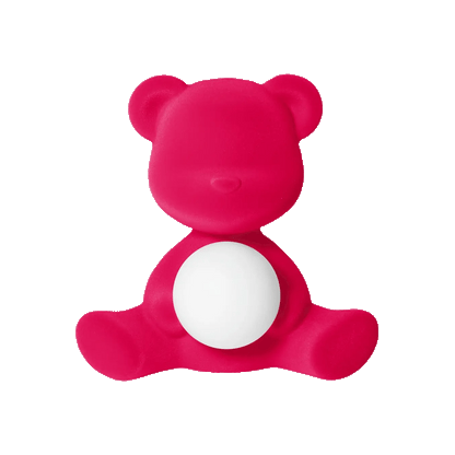 Children's Teddy LED Table Lamp Velvet - Pink