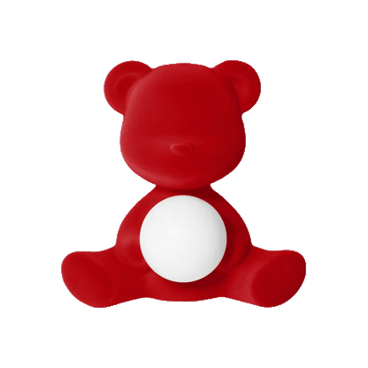 The Teddy Table Lamp Velvet - Red