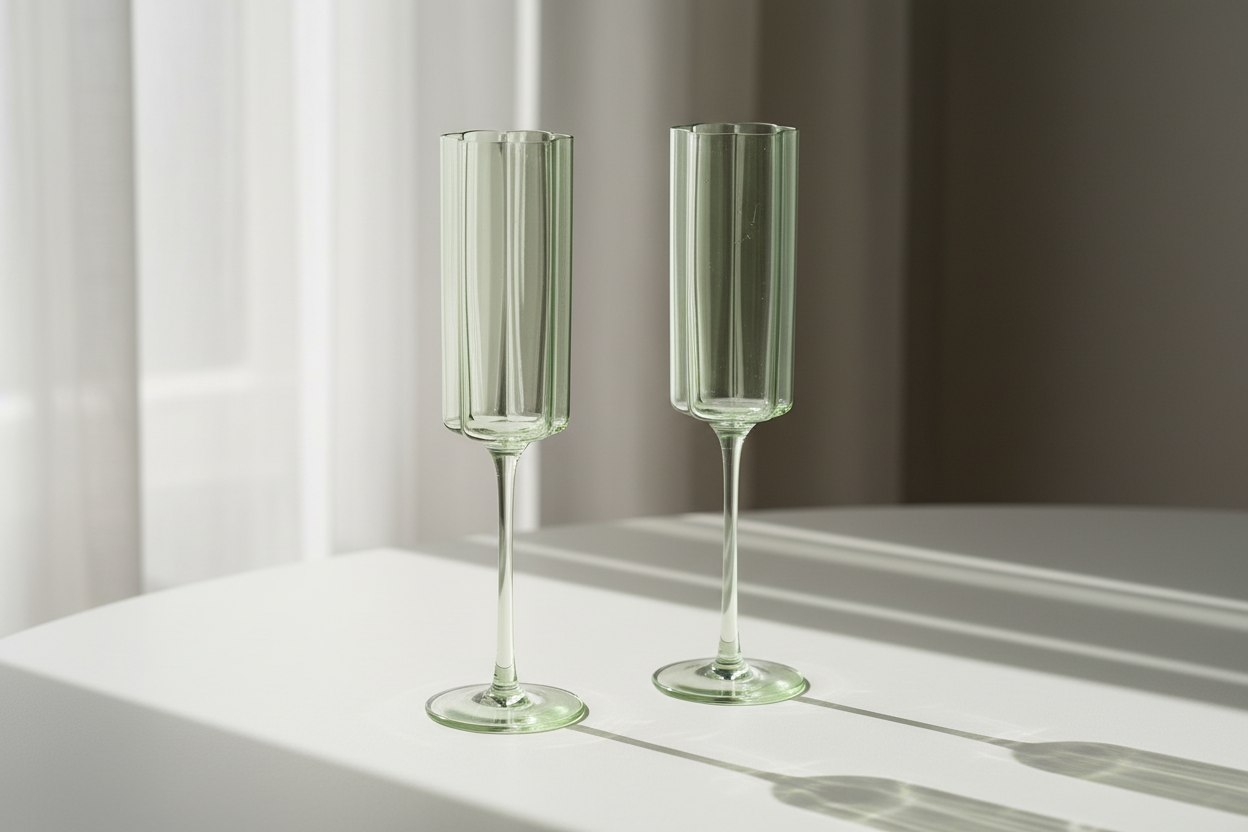 Bloom Champagne Flute Glasses (Set Of 2) - Multiple Colors Available