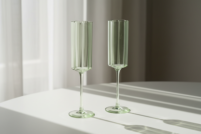 Bloom Champagne Flute Glasses (Set Of 2) - Multiple Colors Available