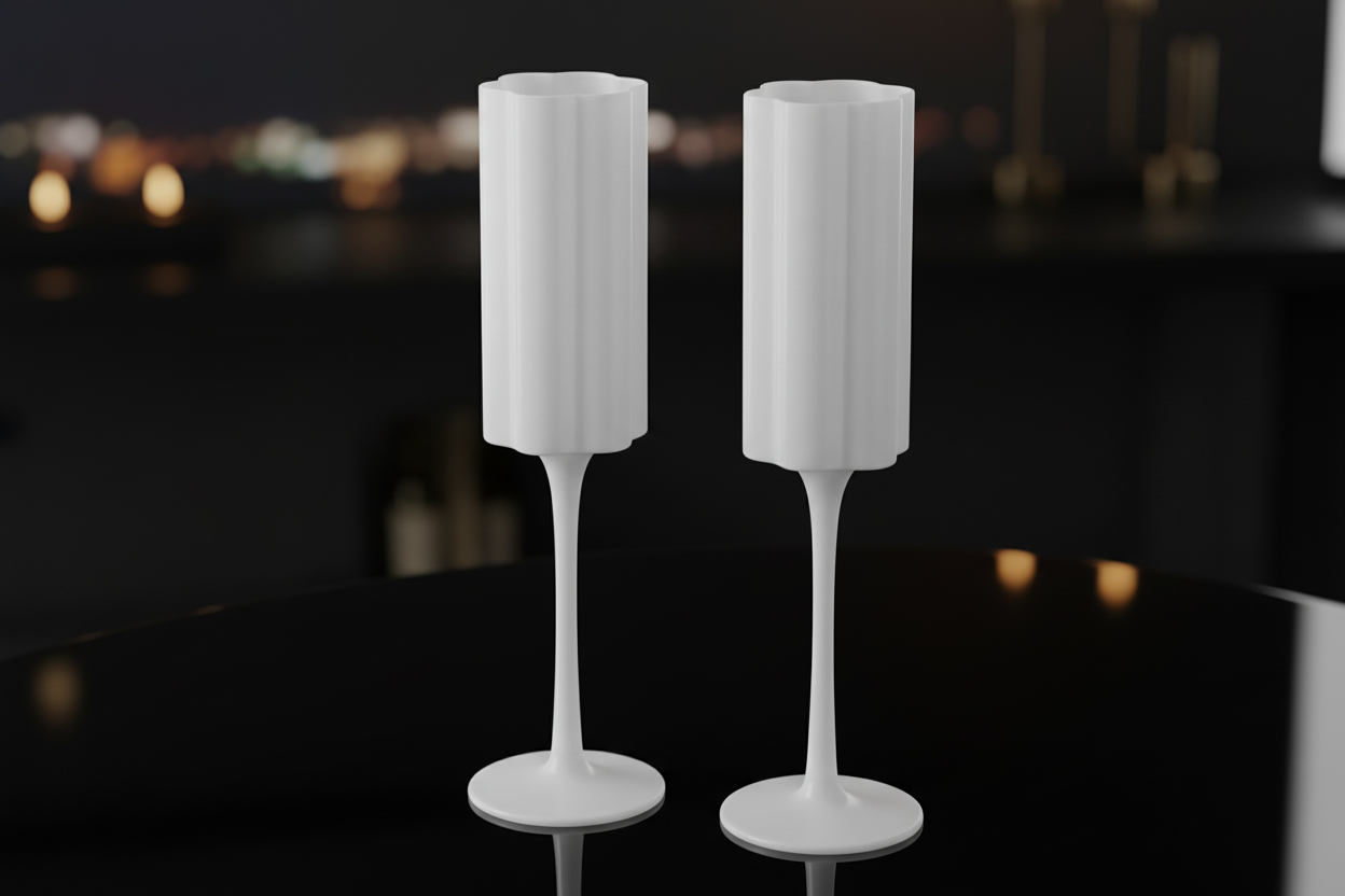Bloom Champagne Flute Glasses (Set Of 2) - Multiple Colors Available