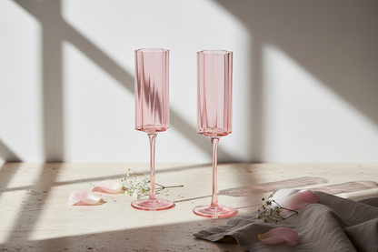 Bloom Champagne Flute Glasses (Set Of 2) - Multiple Colors Available