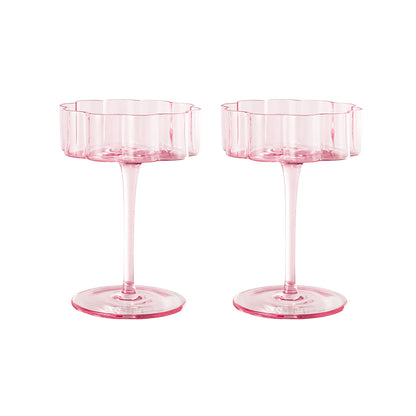 Bloom Champagne Coupe Glasses (Set Of 2) - Multiple Colors Available