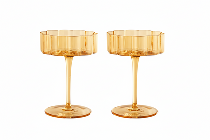 Bloom Champagne Coupe Glasses (Set Of 2) - Multiple Colors Available