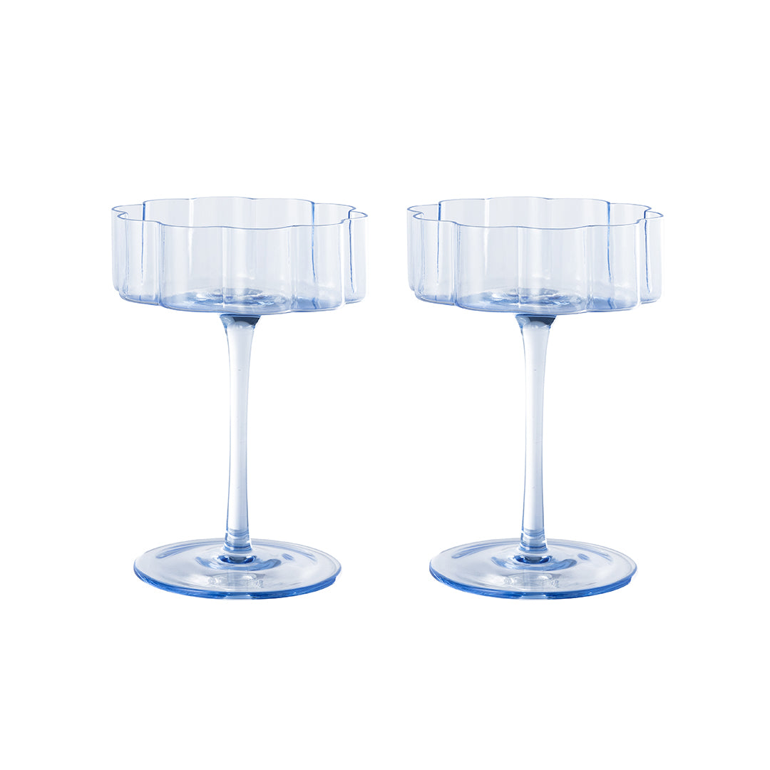 Bloom Champagne Coupe Glasses (Set Of 2) - Multiple Colors Available