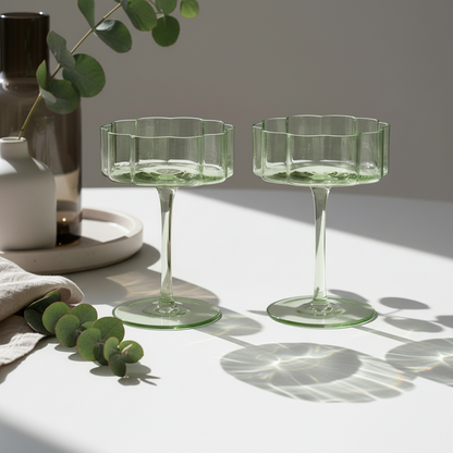 Bloom Champagne Coupe Glasses (Set Of 2) - Multiple Colors Available