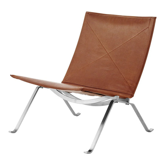 Enzo Lounge Chair - Leather - Steel Frame