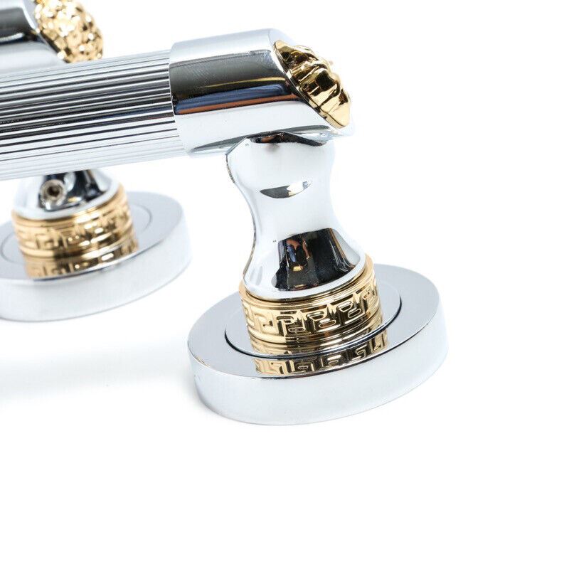Medusa Classic Door Handles Set - Die Cast Bronze - Chrome / 24k Gold
