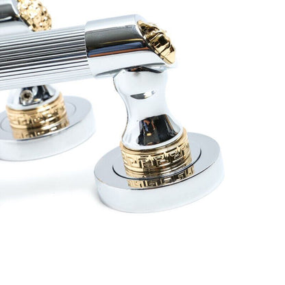 Medusa Classic Door Handles Set - Die Cast Bronze - Chrome / 24k Gold