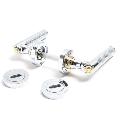 Medusa Classic Door Handles Set - Die Cast Bronze - Chrome / 24k Gold