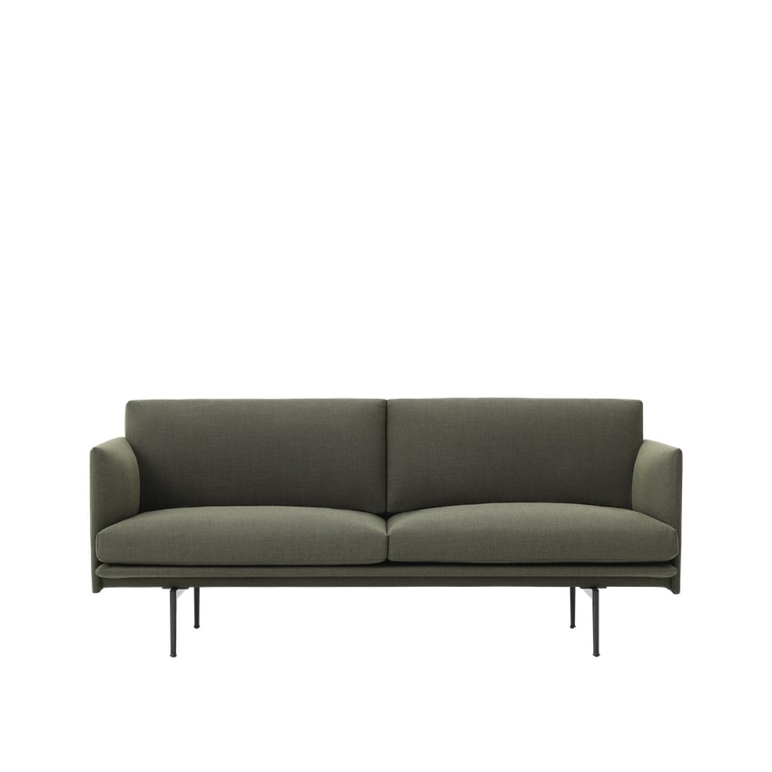 Linear Sofa - 2 Seater Forrest Green Black Hardware (Preorder, please enquire on current lead time).