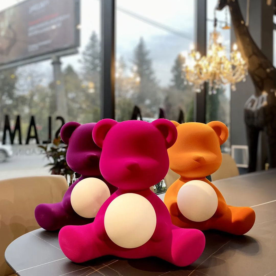 Teddy Lamp Velvet Finish - Purple