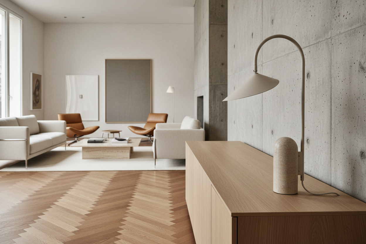 Leaf Table Lamp - Travertine