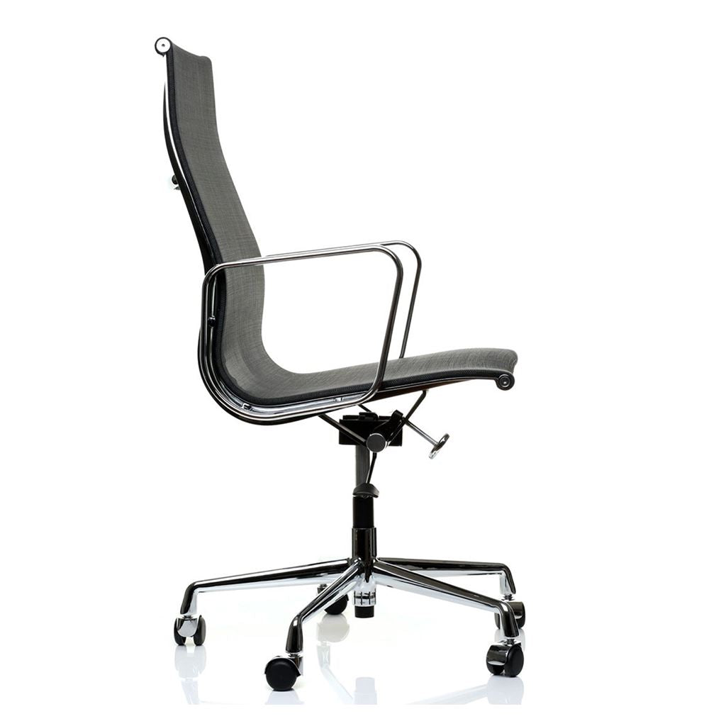 Eames EA119 Office Chair - Premium Reproduction - Mesh High Back - Polished Aluminum Frame