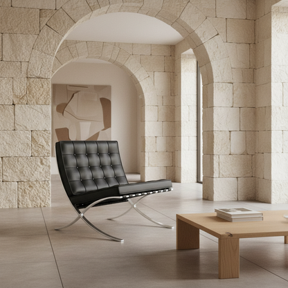 Barcelona Chair Premium Reproduction - 100% Leather