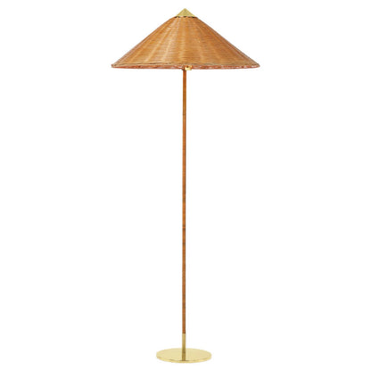 Conical Floor Lamp - Brass & Bamboo