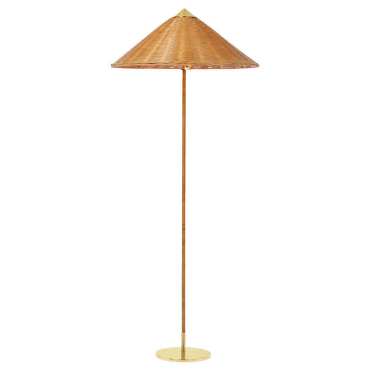 Conical Floor Lamp - Brass & Bamboo
