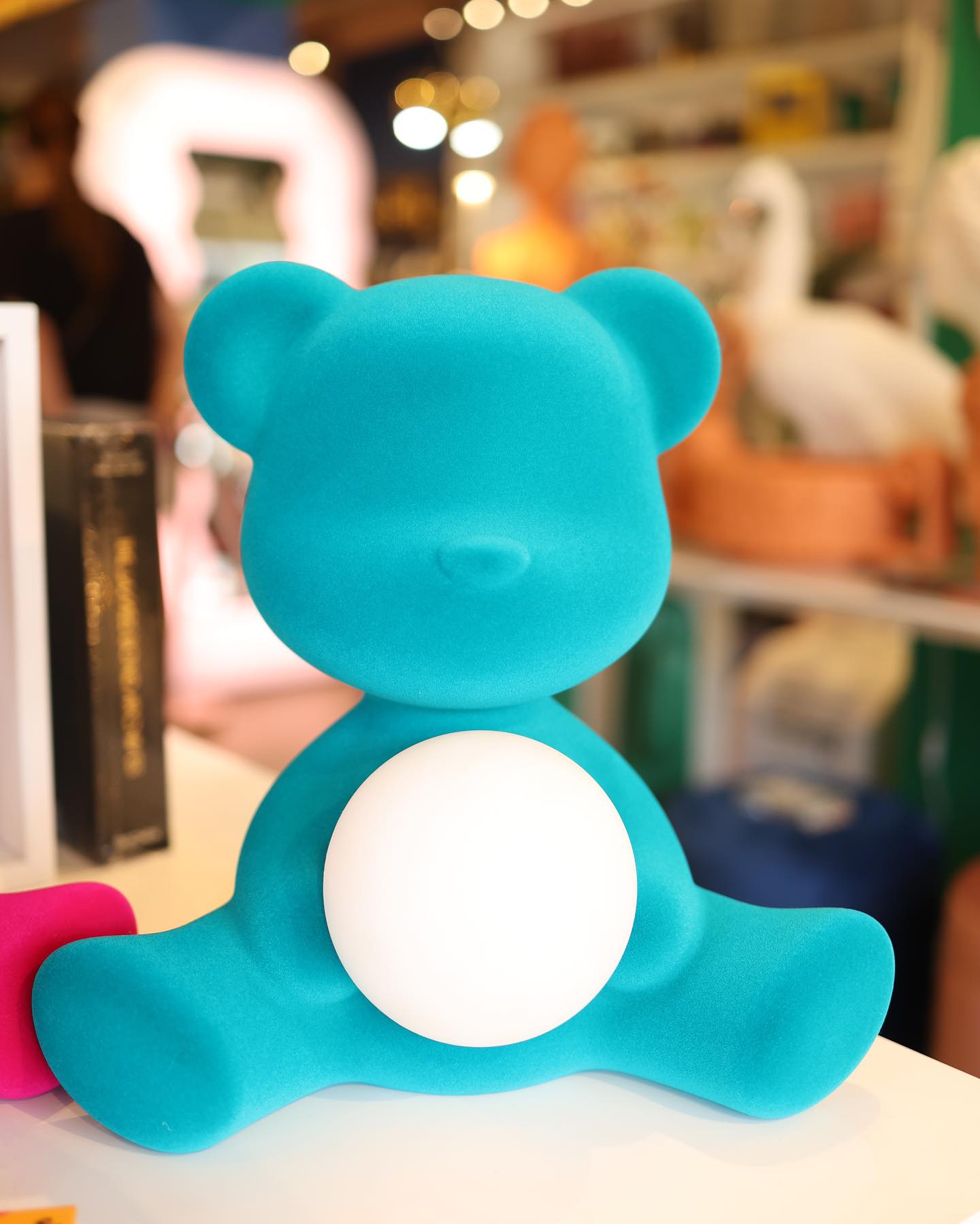 Teddy Lamp Velvet Finish - Light Blue
