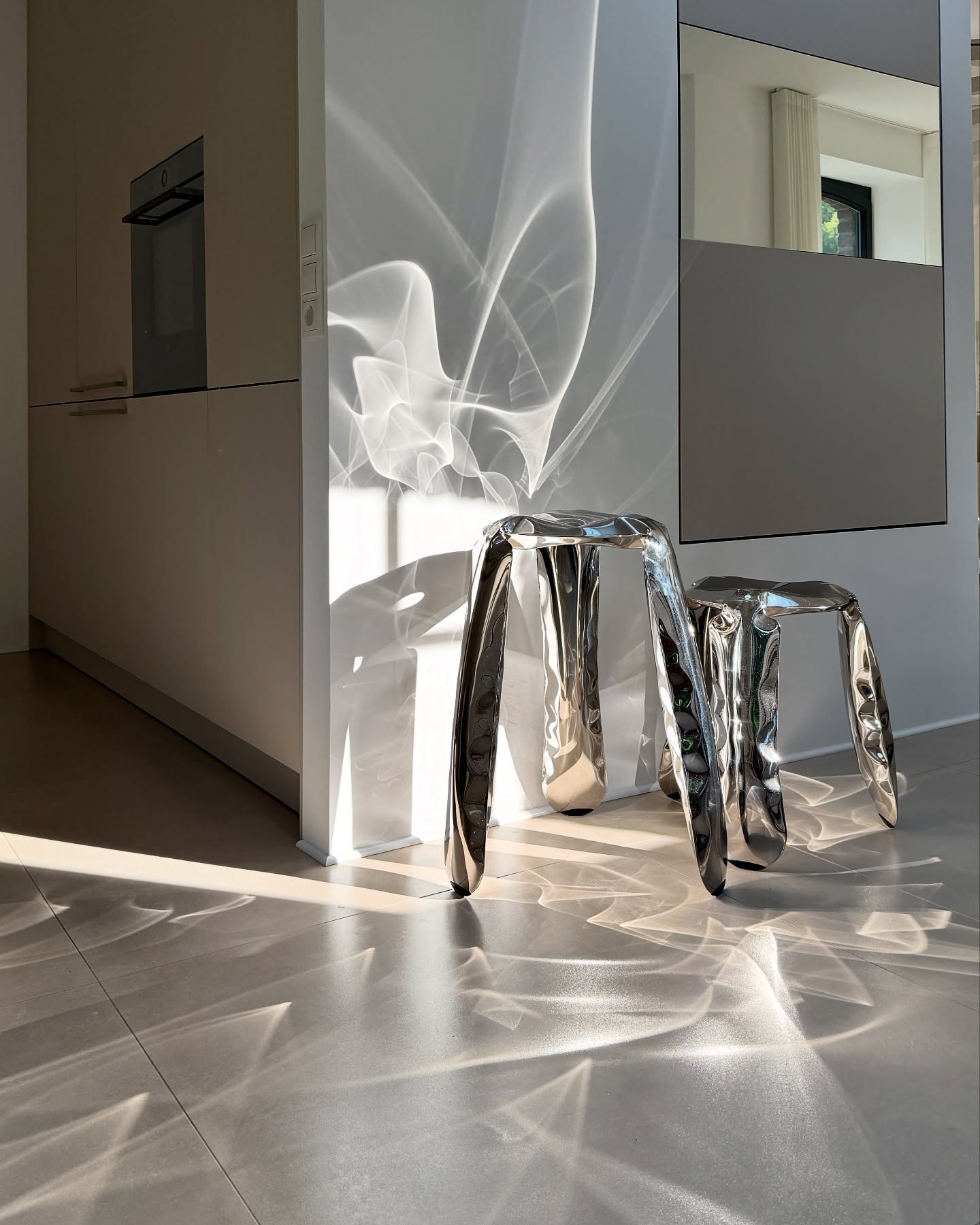 Flux Stool - Polished Stainless Steel