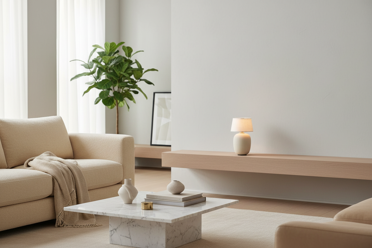 Maya Portable LED Table Lamp 20cm - Ceramic & Linen