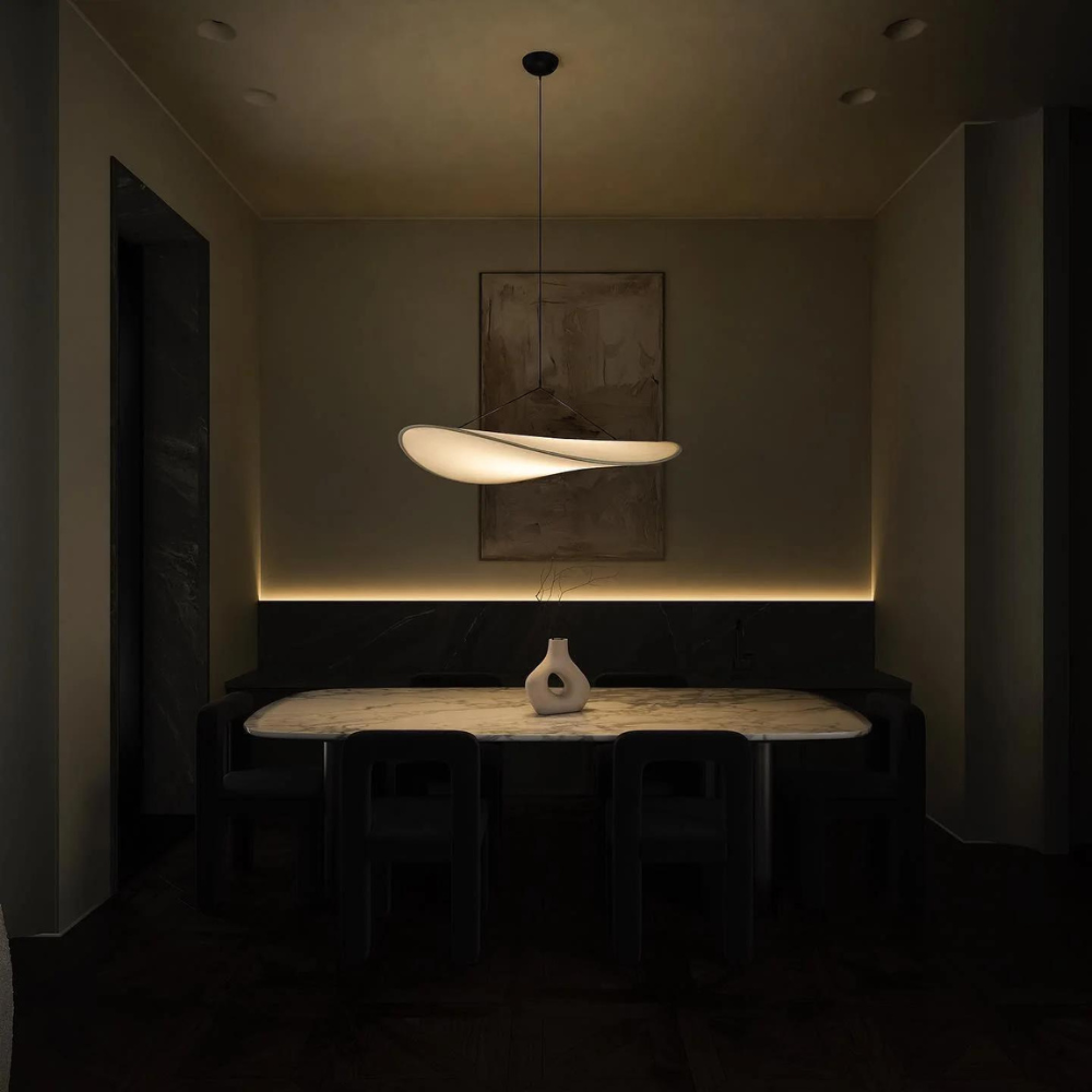 Lune Pendant - Dupont Paper - White/Black