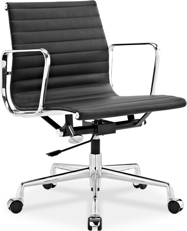 Eames EA117 Office Chair - Premium Reproduction - Polished Aluminum Frame Black (Estimated lead time: 8-10 weeks)