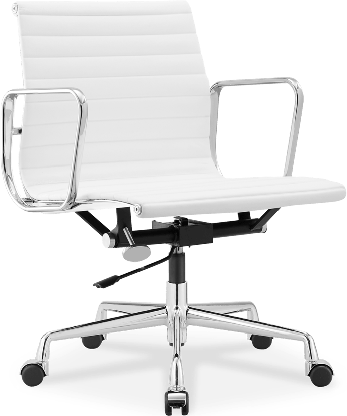 Eames EA117 Office Chair - Premium Reproduction - Polished Aluminum Frame White (Estimated lead time: 8-10 weeks)
